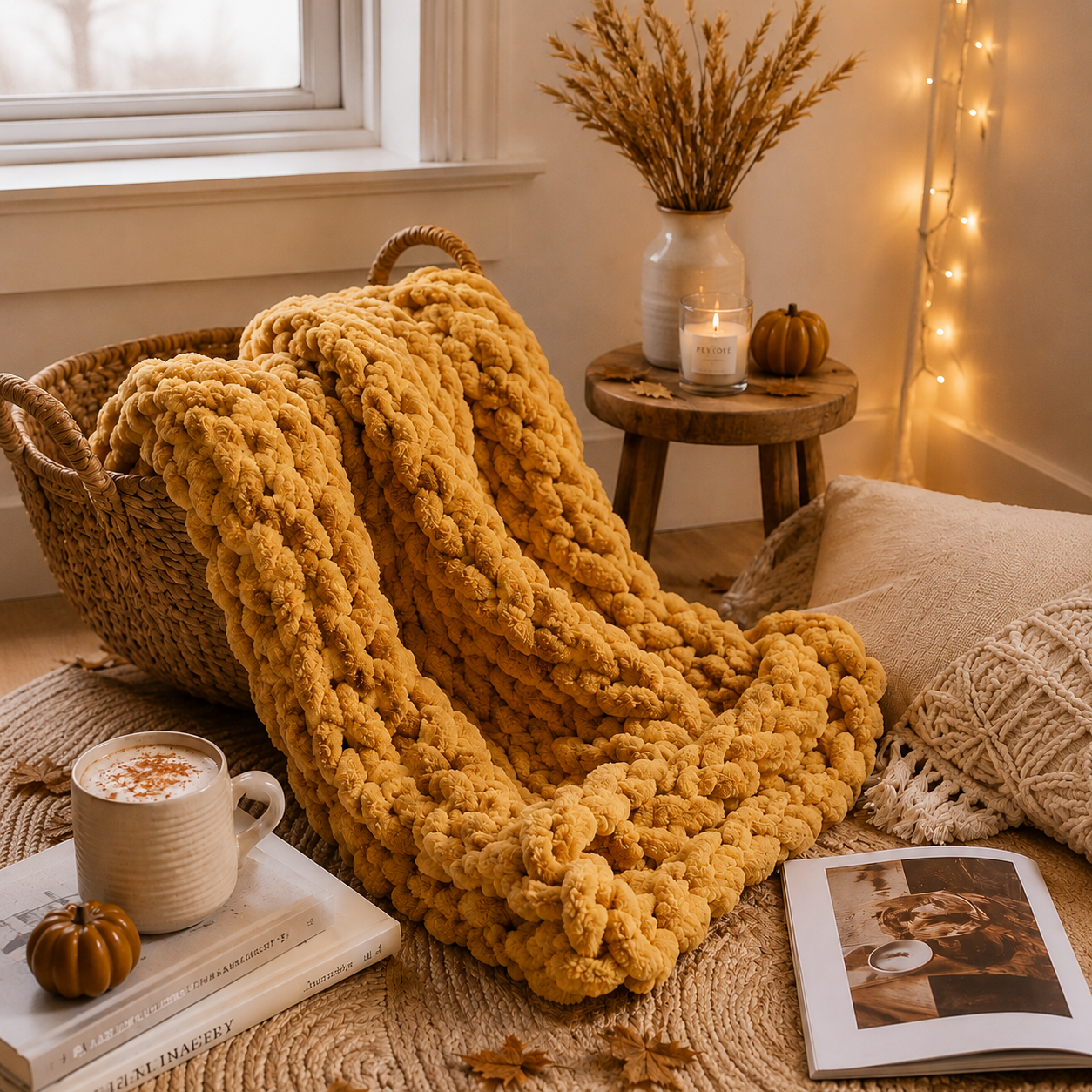 Cozy knit blanket