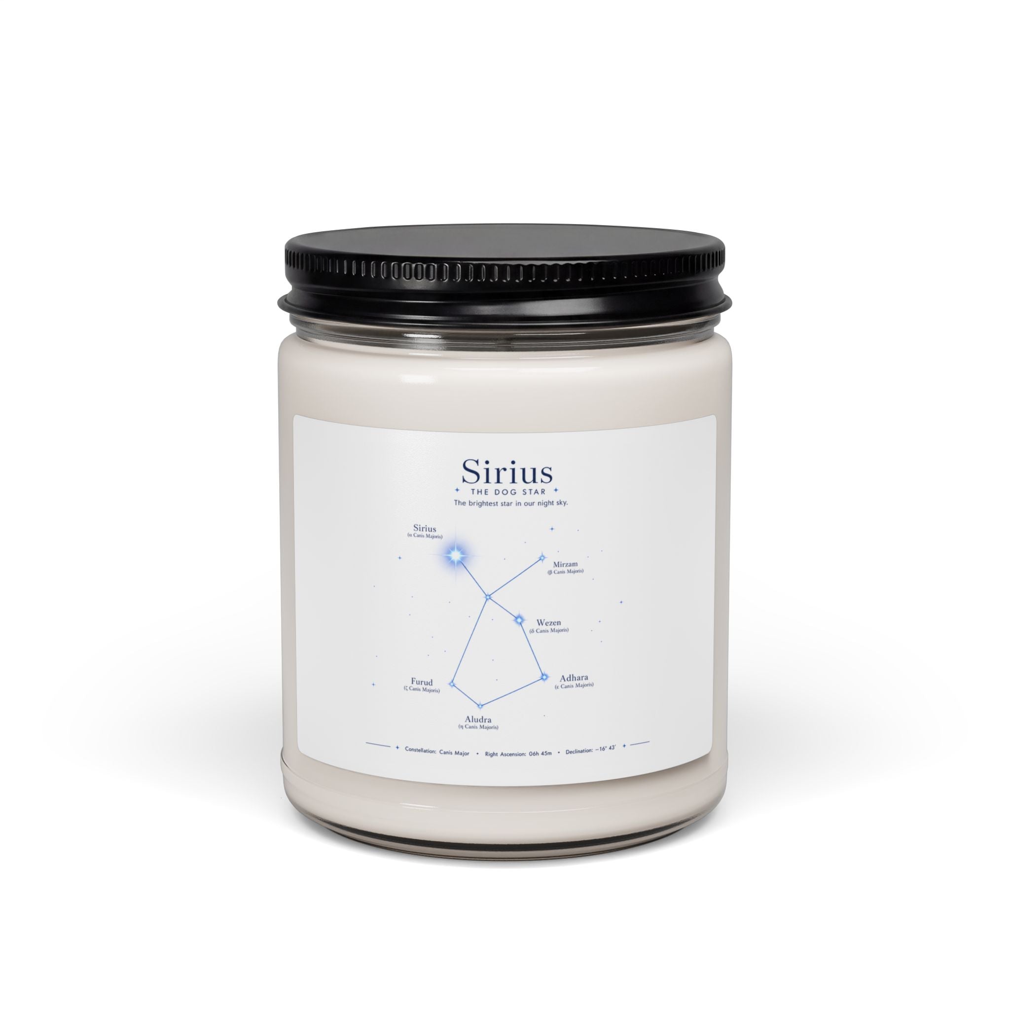 Dog Days of Summer Sirius Constellation Soy Candle — 9oz Scented Jar (Dog Star Astronomy Gift)