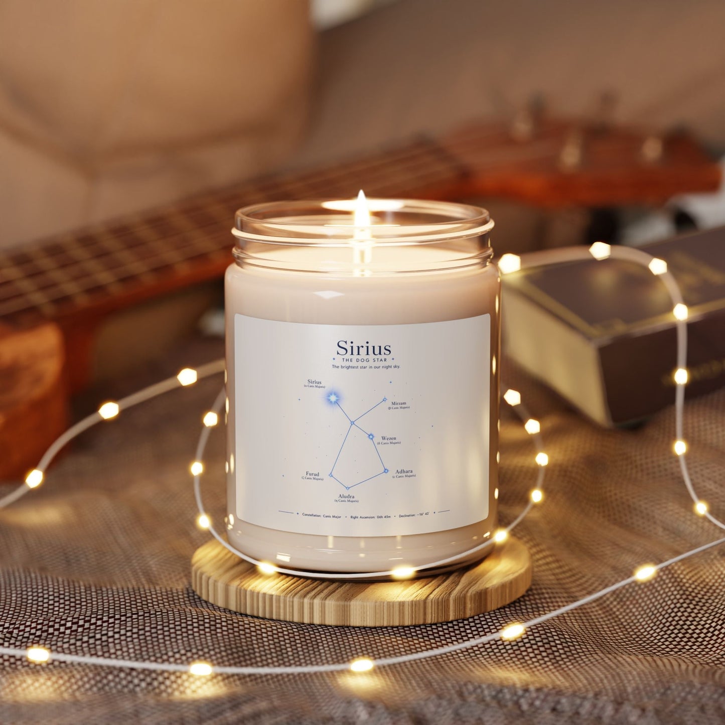 Dog Days of Summer Sirius Constellation Soy Candle — 9oz Scented Jar (Dog Star Astronomy Gift)