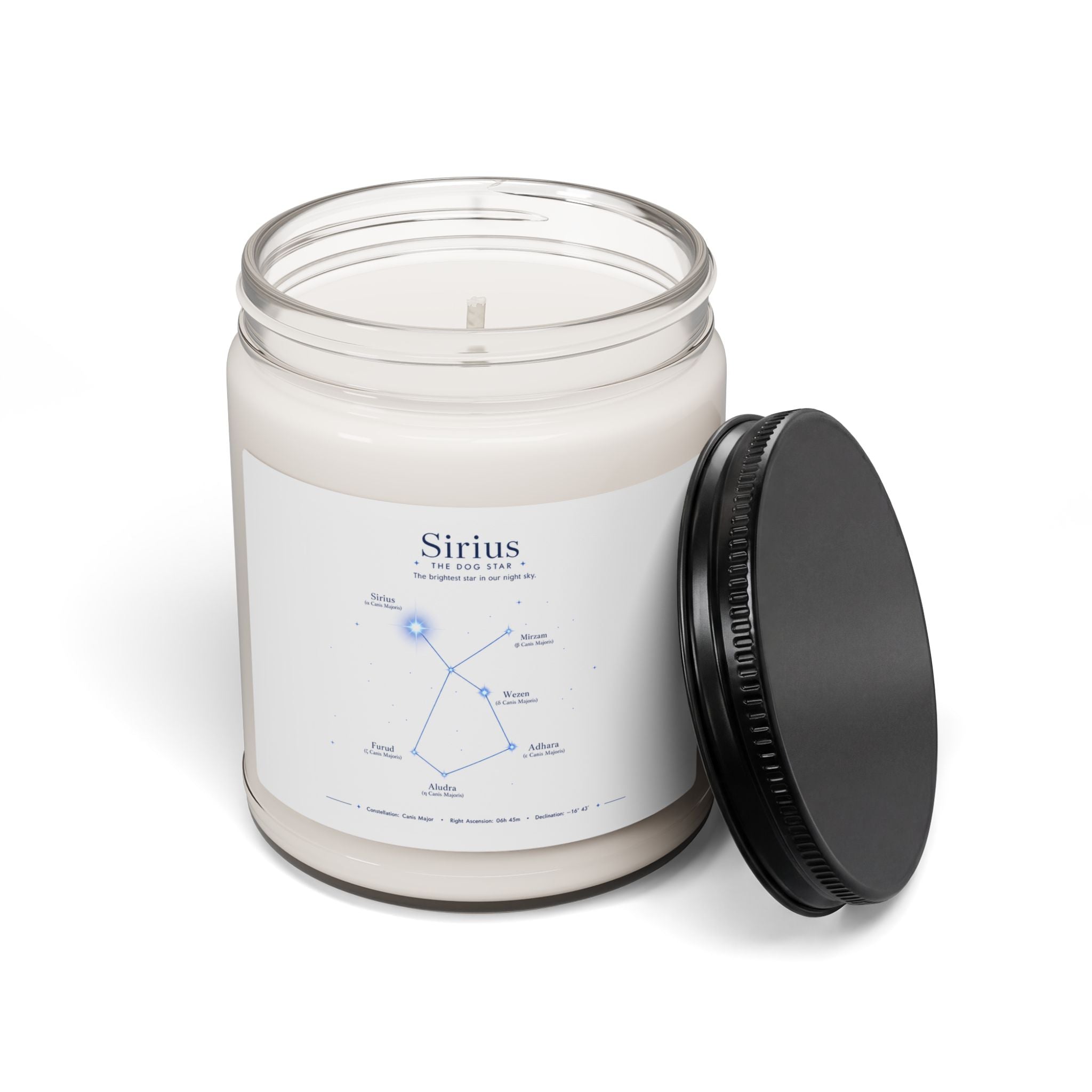 Dog Days of Summer Sirius Constellation Soy Candle — 9oz Scented Jar (Dog Star Astronomy Gift)