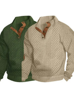 Retro Jacquard Henley Sweater