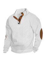 Retro Jacquard Henley Sweater