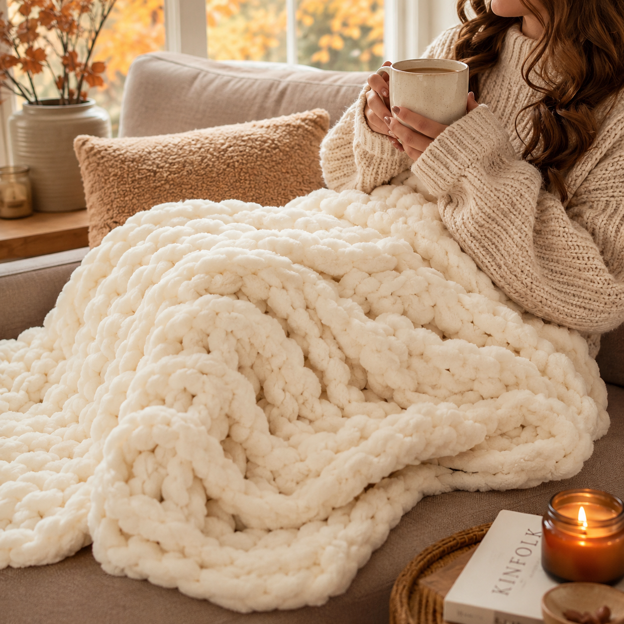 Cozy knit blanket