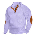 Retro Jacquard Henley Sweater