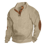Retro Jacquard Henley Sweater