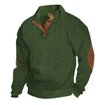 Retro Jacquard Henley Sweater