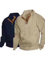 Retro Jacquard Henley Sweater