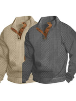 Retro Jacquard Henley Sweater